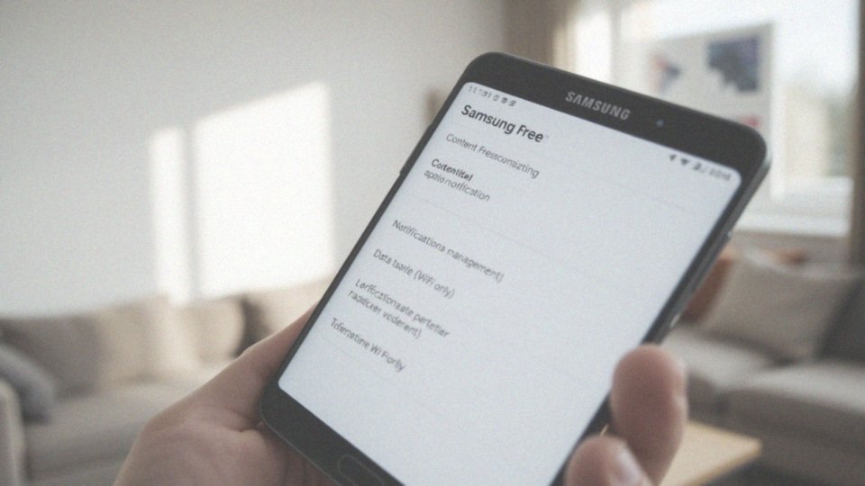 Jakie są ustawienia zaawansowane dotyczące aplikacji Samsung Free?